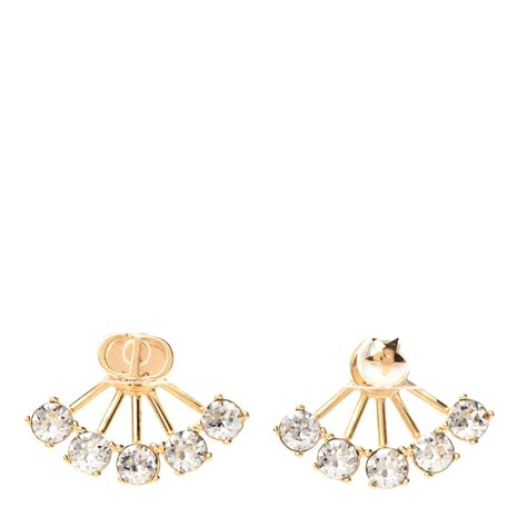 CHRISTIAN DIOR Pearl Petite CD Earrings Gold .